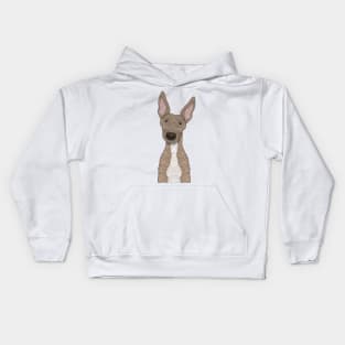 Cute fawn greyhound with white belly Kids Hoodie